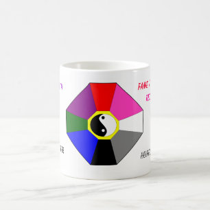 De Café BAGUA com cores e etiquetas - caneca