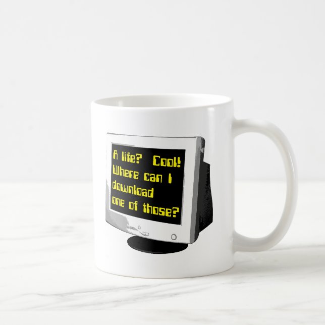 De Café Baixe Uma Vida Caneca Engraçada Humor Computaciona (Direita)