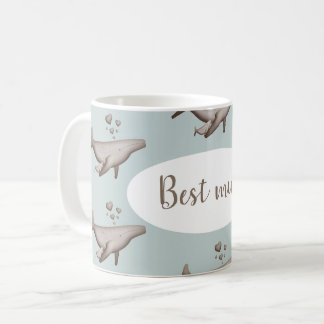 De Café Baleia e caneca do bebê para a personalização