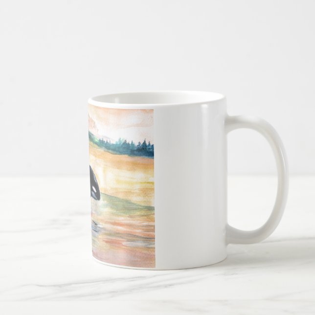 De Café Baleia Saltando Orca White 325 ml Clássica Caneca  (Direita)