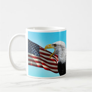 De Café Bandeira Americana e Caneca Patriótica da Águia Ba