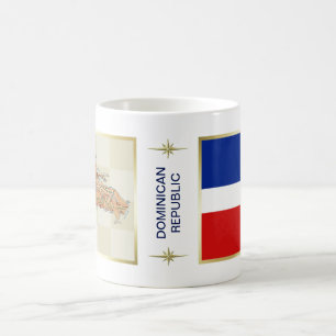 De Café Bandeira da República Dominicana + Caneca do mapa