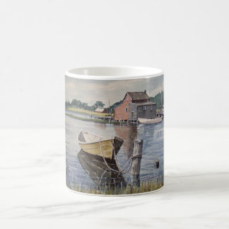 De Café Barco a remos na caneca do lago
