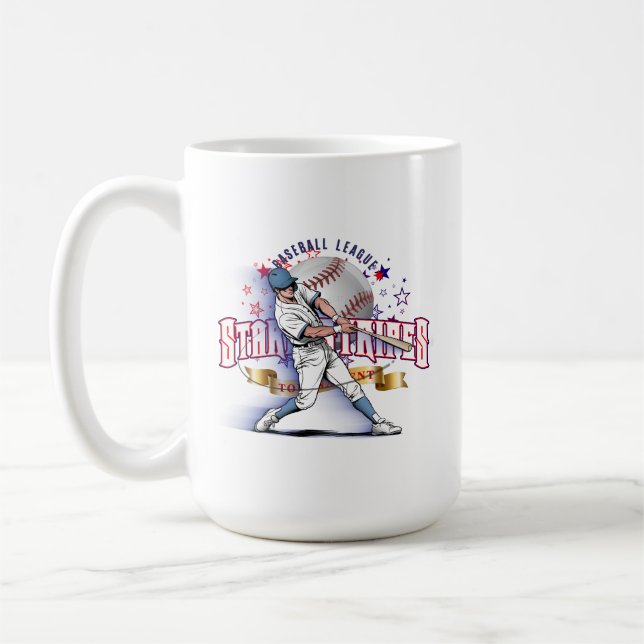 De Café Baseball Stars & Stripes | #15 Caneca Clássica (Esquerda)