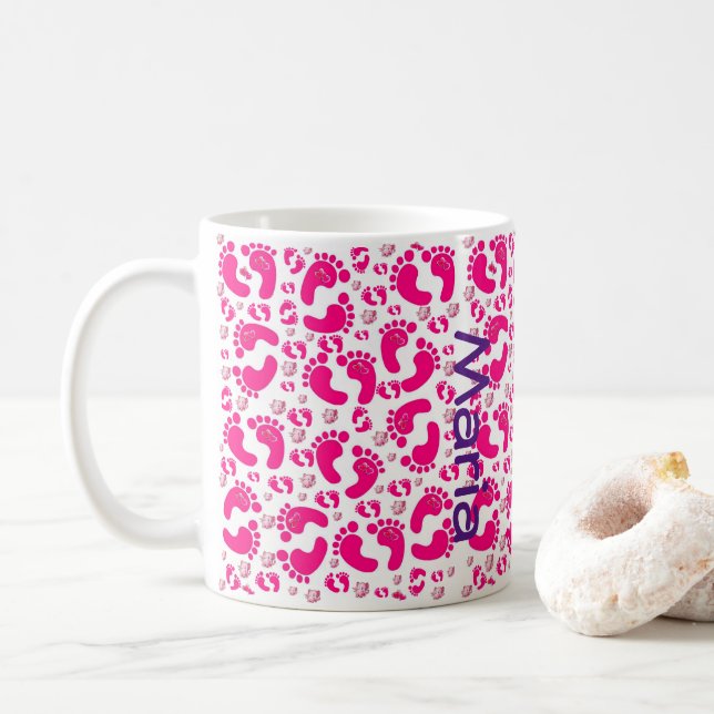 De Café Bebê Rosa Pente Menina Caneca (Com Donut)