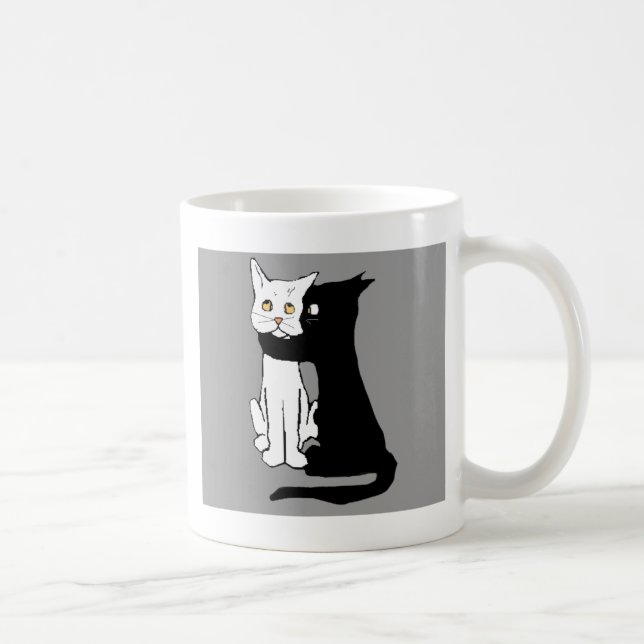De Café Beije-me caneca do presente do gato (Direita)
