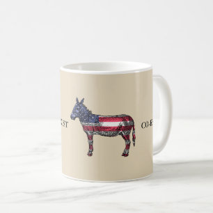 De Café Bi-partidário, elefante e burro coexistem caneca 