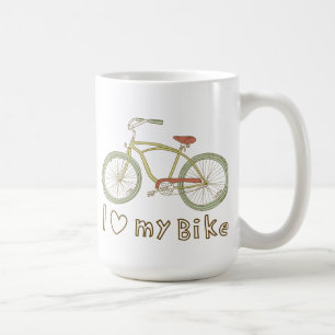 De Café Bicicleta verde do vintage eu amo minha caneca da