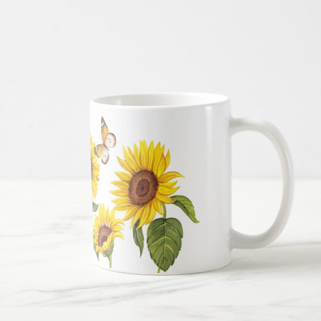 De Café Blush Bloom | Caneca Floral Rosa Elegante (Direita)