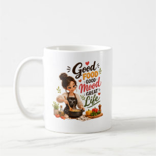De Café Boa Comida, Bom Humor, Vida Ótima Caneca 3D Fofa