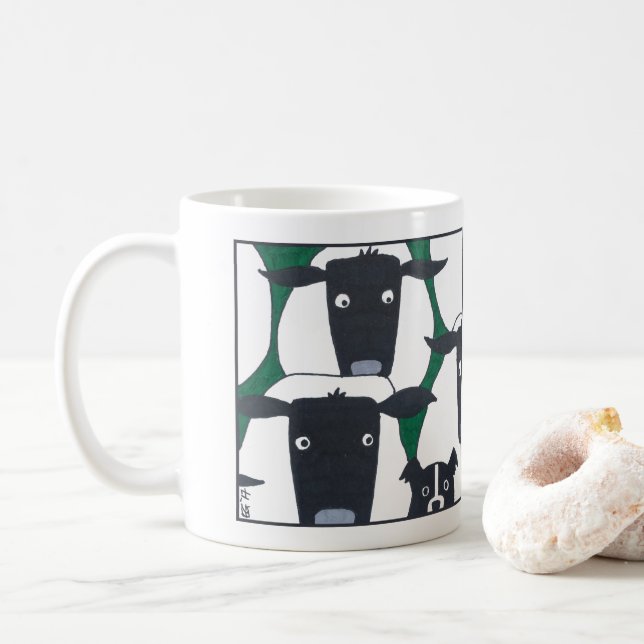 De Café Border collie & caneca dos carneiros (Com Donut)