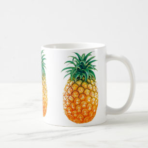 De Café Branco na moda do abacaxi caneca branca clássica