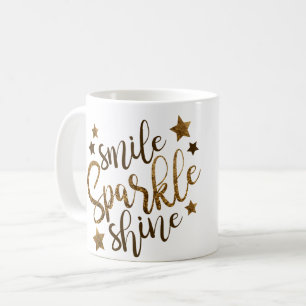 De Café Brilho da faísca do sorriso - caneca da rotulaç