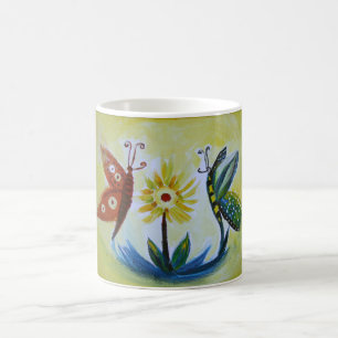 De Café Butterflies Pintura 325 ml Clássica Caneca Branca