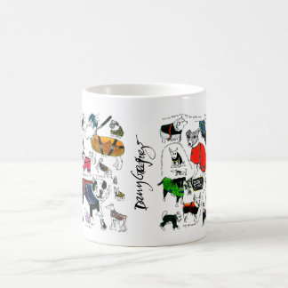 De Café cães na caneca dos casacos