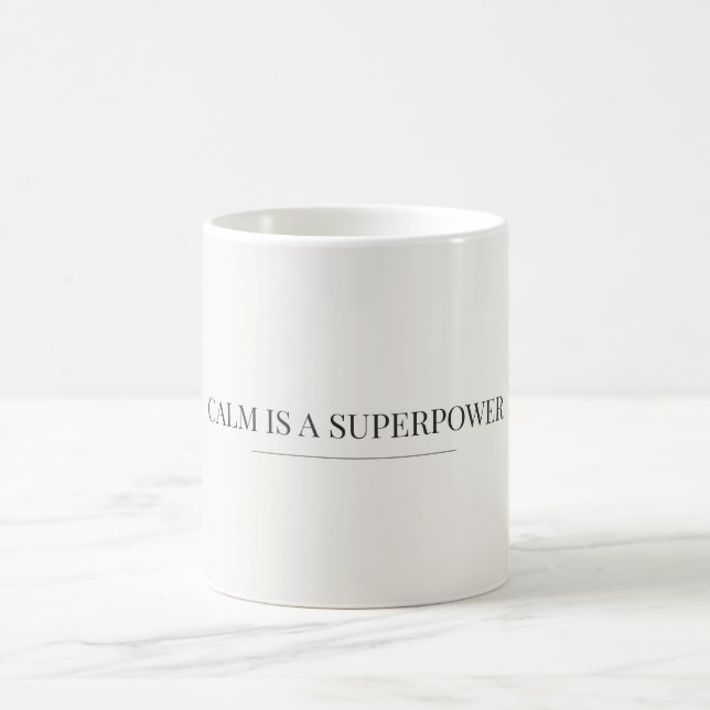 De Café Calm é um Superpoder Caneca Minimalista (Centro)