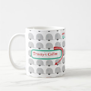 De Café Campistas retros na caneca cinzenta