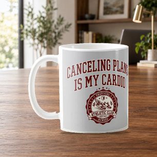 De Café Cancelar planos é meu cardio Caneca engraçada