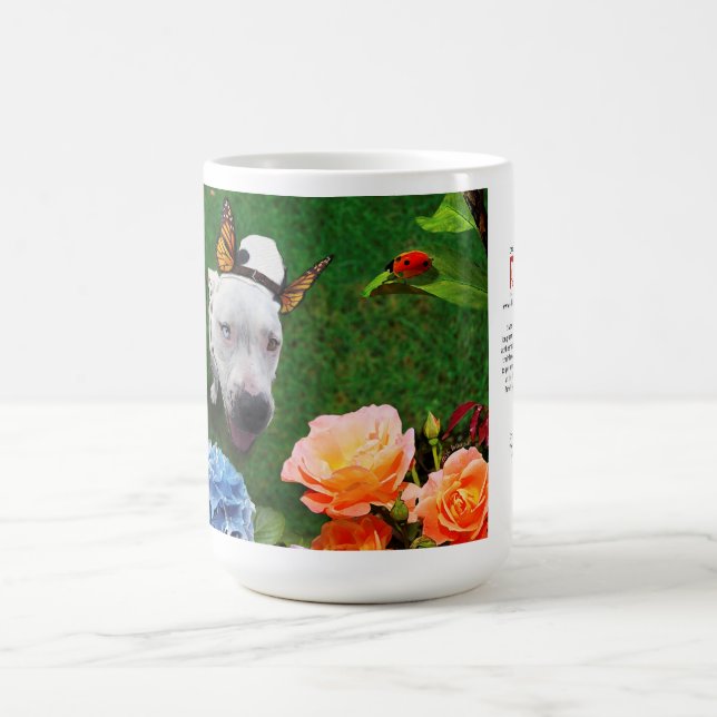 De Café caneca 15oz: Mitzy o Mariposa (cão com asas) (Centro)
