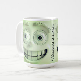 De Café Caneca 3D com Rosto Sarcástico – Felicidade é uma