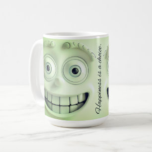 De Café Caneca 3D com Rosto Sarcástico – Felicidade é uma