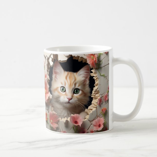 De Café Caneca 3D Gato (Direita)