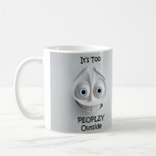 De Café Caneca 3D Rosto Sarcástico Está Muito Cheio Lá For