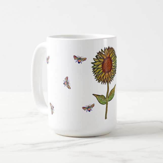 De Café Caneca Abelha e Girassol (Frente Esquerda)
