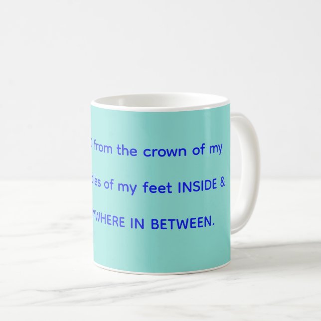 De Café Caneca abençoada em menta & azul (Frente Esquerda)
