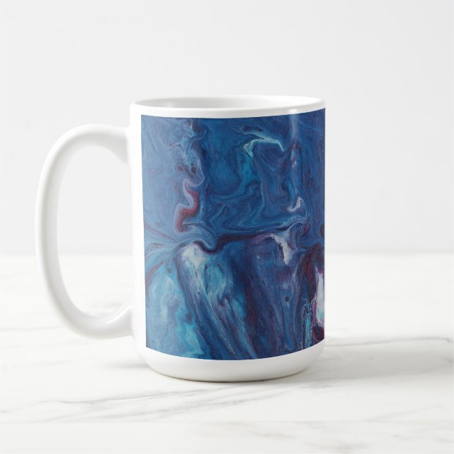 De Café Caneca Abstrata Azul Profundo Pacific Boils Over 3 (Esquerda)