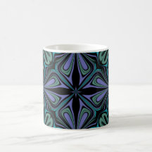 Caneca Abstrata Kaleidoscópio Roxo Azul