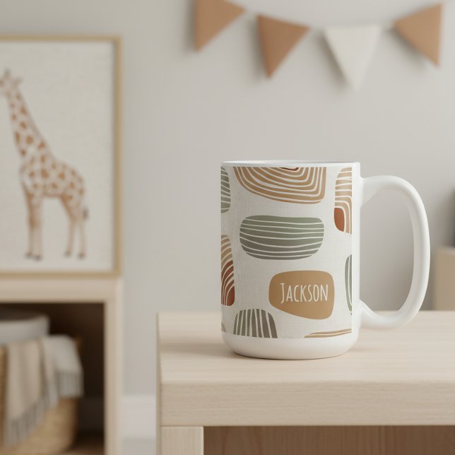 De Café Caneca Abstrata Personalizada Boho Tons Terrosos I (Criador carregado)