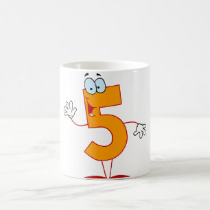 De Café Caneca alaranjada do número 5