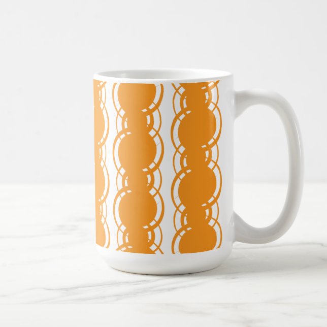 De Café Caneca alaranjada do teste padrão da listra (Direita)