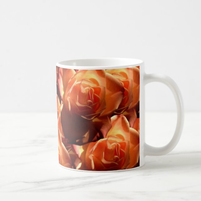 De Café caneca alaranjada dos rosas (Direita)