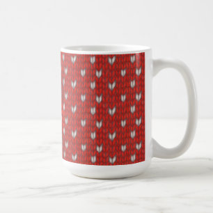 DE CAFÉ CANECA ALTA BRANCA COM CORAÇÃO TRICOTADO
