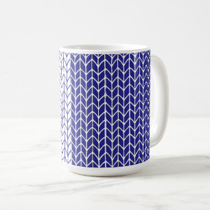 DE CAFÉ CANECA ALTA BRANCA E AZUL TECIDA