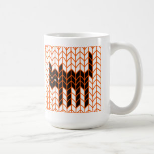 DE CAFÉ CANECA ALTA PRETA COM GATO TECIDO BRANCO