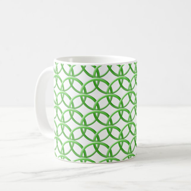 De Café Caneca - Anéis entrelaçados em verde (Frente Esquerda)