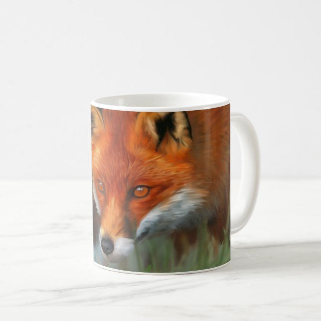 De Café Caneca animal completa vermelha do Fox (Frente Esquerda)
