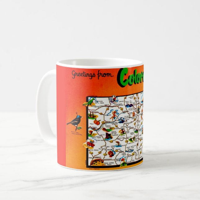 De Café Caneca Antiga Colorado Colorida (Frente Esquerda)