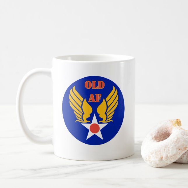 De Café Caneca antiga da Força Aérea (Com Donut)