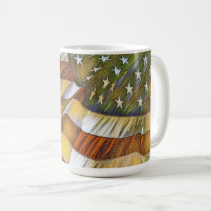 De Café Caneca Antiqued patriótica da bandeira americana