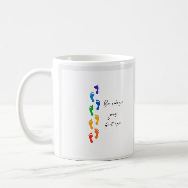 De Café Caneca Arco-Íris 'Esteja Onde Estão Seus Pés' - Cl (Esquerda)