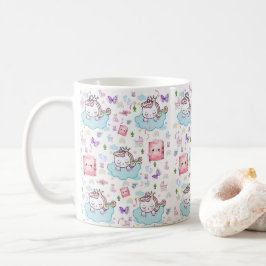 De Café Caneca Arco-íris Gato Unicórnio Azul Rosa