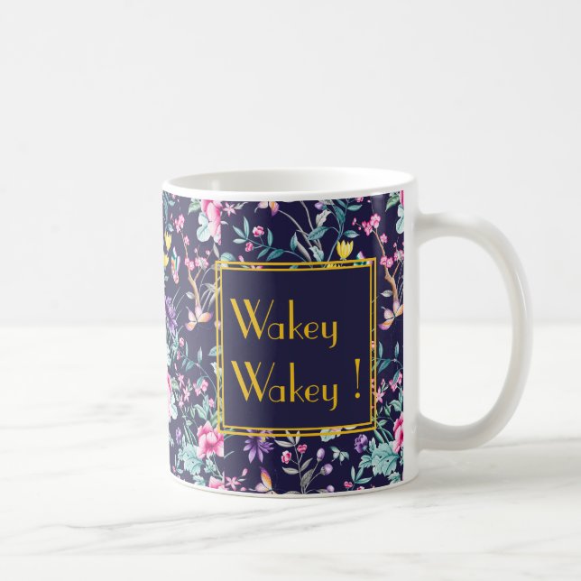 De Café Caneca Art Déco Personalizada com Desenho Floral (Direita)