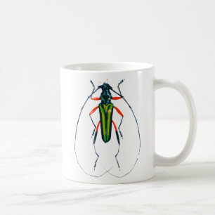 De Café Caneca asiática verde do besouro do longhorn