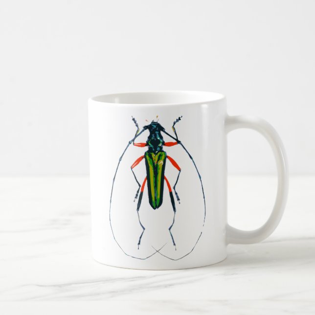 De Café Caneca asiática verde do besouro do longhorn (Direita)