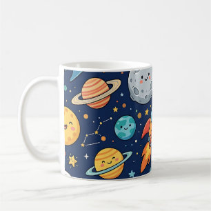 De Café Caneca Astronauta Foguete Lua – Padrão Fofo para C