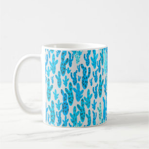 De Café Caneca azul cactos